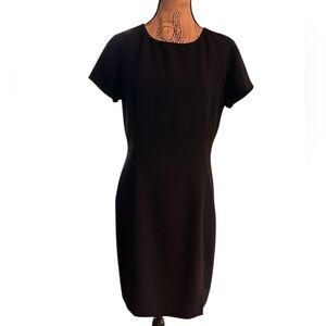 VTG Y2K Schrader Sport Little Black Dress Sz 6 Sheath Cap Sleeve Career Fall EUC